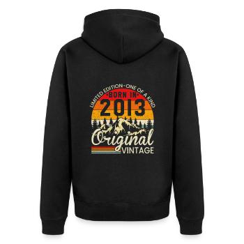 Unique En Son Genre Né En 2013 Millésime Original - Veste à capuche bio Premium Unisexe - noir - Dos - Nico (187cm)