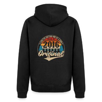 Idée Cadeau D Anniversaire Vintage Original 2016 - Veste à capuche bio Premium Unisexe - noir - Dos - Nico (187cm)