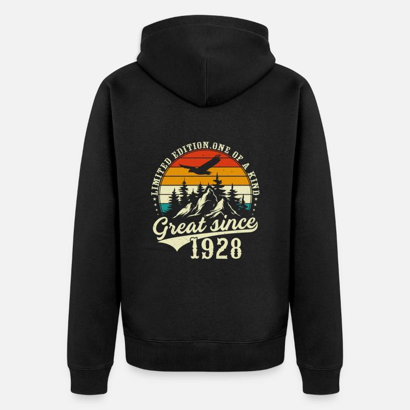 Einzigartig seit 1928 - Unisex Premium Bio Zip Hoodie - Schwarz
