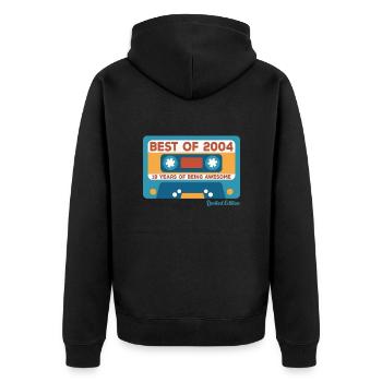 2004 Vintage Vintage Retro Birthday Gift - Unisex Premium Organic Zip Hoodie - black - Back - Nico (187cm)