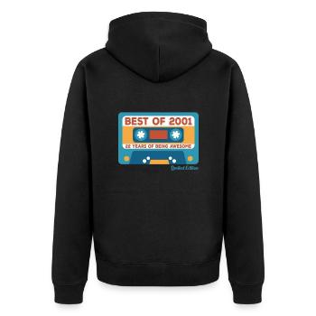 2001 Vintage Vintage Retro Birthday Gift - Unisex Premium Organic Zip Hoodie - black - Back - Nico (187cm)