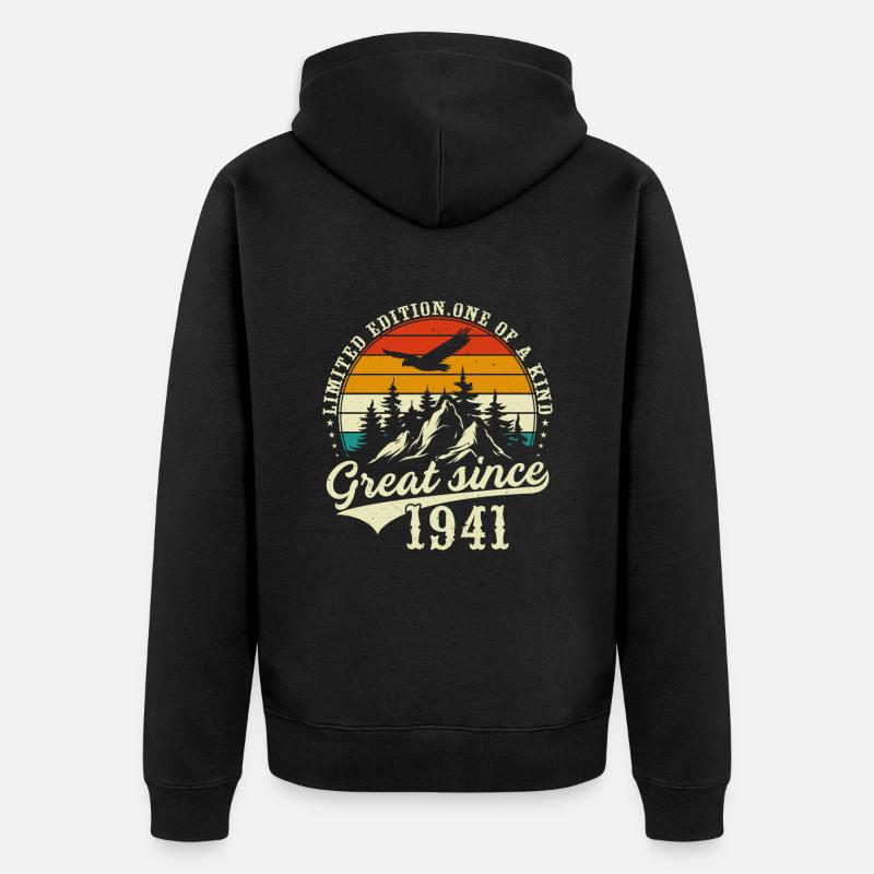 Einzigartig seit 1941 - Unisex Premium Bio Zip Hoodie - Schwarz