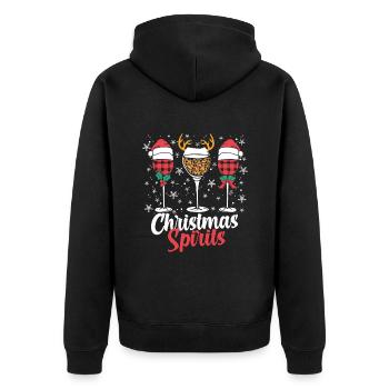 Christmas spirits - Unisex Premium Organic Zip Hoodie - black - Back - Nico (187cm)
