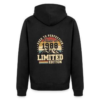 Unique En Son Genre Depuis 1988 - Veste à capuche bio Premium Unisexe - noir - Dos - Nico (187cm)