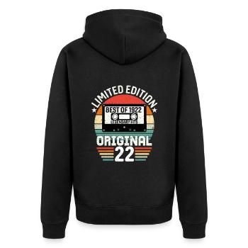 Limited edition of the best of the 1922 original - Unisex Premium Organic Zip Hoodie - black - Back - Nico (187cm)