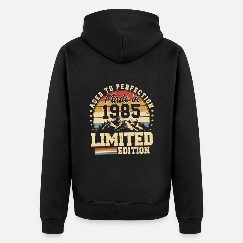Einzigartig seit 1985 - Unisex Premium Bio Zip Hoodie - Schwarz