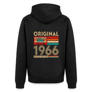 Original legendäre Hits Das Beste von 1966 - Unisex Premium Bio Zip Hoodie - Schwarz - Hinten - Nico (187cm)