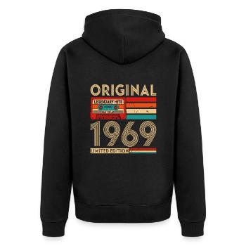 Original legendäre Hits Das Beste von 1969 - Unisex Premium Bio Zip Hoodie - Schwarz - Hinten - Nico (187cm)