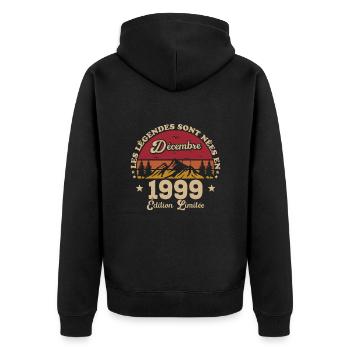 Les Légendes Sont Nées En Décembre 1999 - Veste à capuche bio Premium Unisexe - noir - Dos - Nico (187cm)