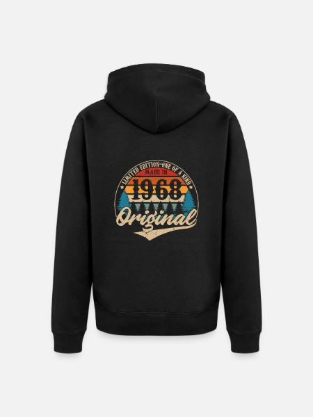 Made in 1968 Original - Unisex Premium Organic Zip Hoodie - black