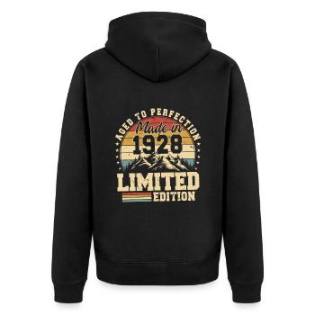 Unique En Son Genre Depuis 1928 - Veste à capuche bio Premium Unisexe - noir - Dos - Nico (187cm)