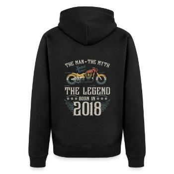 L'homme Le Mythe La Légende Né En 2018 - Veste à capuche bio Premium Unisexe - noir - Dos - Nico (187cm)