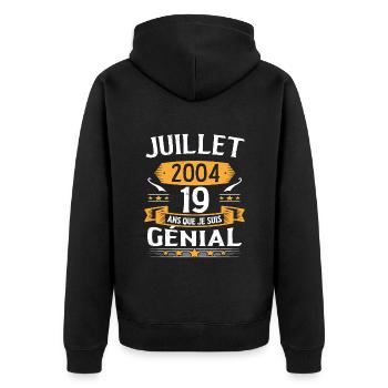 July 2004 19 years that I am awesome gift - Unisex Premium Organic Zip Hoodie - black - Back - Nico (187cm)