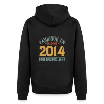 Fabriqué En Décembre 2014 Édition Limitée - Veste à capuche bio Premium Unisexe - noir - Dos - Nico (187cm)
