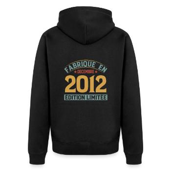 Fabriqué En Décembre 2012 Édition Limitée - Veste à capuche bio Premium Unisexe - noir - Dos - Nico (187cm)