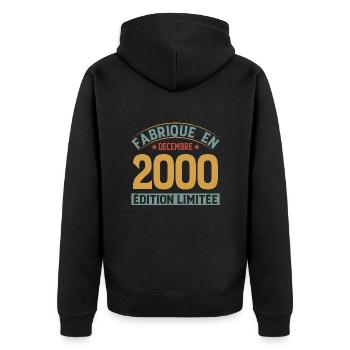 Fabriqué En Décembre 2000 Édition Limitée - Veste à capuche bio Premium Unisexe - noir - Dos - Nico (187cm)