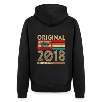 Original legendäre Hits Das Beste von 2018 - Unisex Premium Bio Zip Hoodie - Schwarz - Hinten - Nico (187cm)
