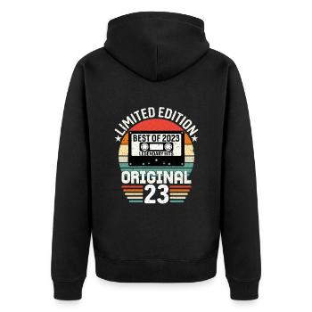 Limited edition of the best of the original of 2023 - Unisex Premium Organic Zip Hoodie - black - Back - Nico (187cm)