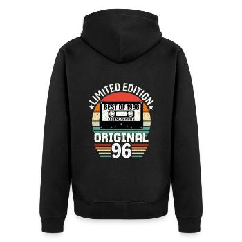 Limited edition of the best of the 1996 original - Unisex Premium Organic Zip Hoodie - black - Back - Nico (187cm)