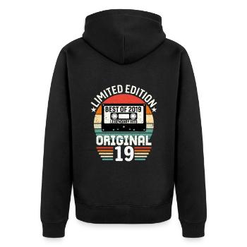 Limited edition of the best of the original of 2019 - Unisex Premium Organic Zip Hoodie - black - Back - Nico (187cm)