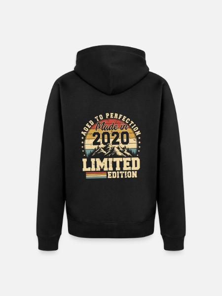 Einzigartig seit 2020 - Unisex Premium Bio Zip Hoodie - Schwarz