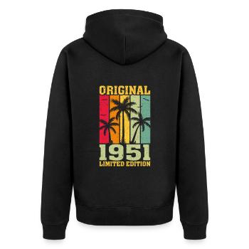 Édition Originale Limitée De 1951 - Veste à capuche bio Premium Unisexe - noir - Dos - Nico (187cm)