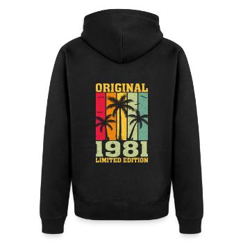 Original limited edition of 1981 - Unisex Premium Organic Zip Hoodie - black - Back - Nico (187cm)