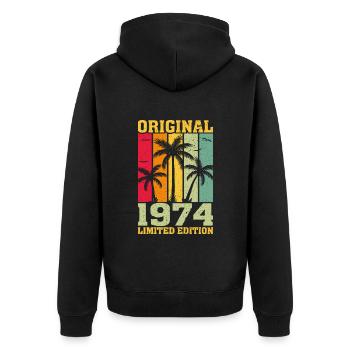 Original limited edition of 1974 - Unisex Premium Organic Zip Hoodie - black - Back - Nico (187cm)