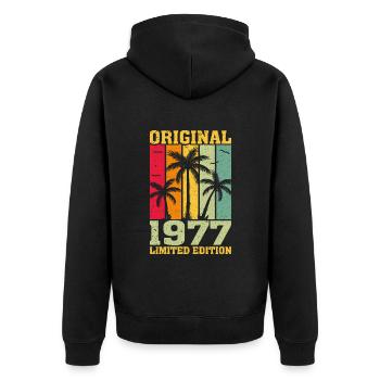 Original limited edition of 1977 - Unisex Premium Organic Zip Hoodie - black - Back - Nico (187cm)
