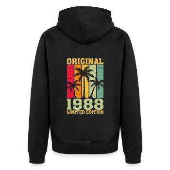 Original limited edition of 1988 - Unisex Premium Organic Zip Hoodie - black - Back - Nico (187cm)