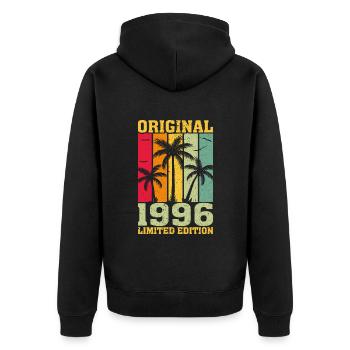 Original limited edition of 1996 - Unisex Premium Organic Zip Hoodie - black - Back - Nico (187cm)