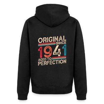 Original Depuis 1941 Vieilli À La Perfection - Veste à capuche bio Premium Unisexe - noir - Dos - Nico (187cm)