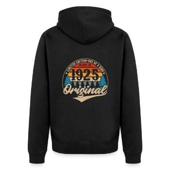 Idée Cadeau D Anniversaire Vintage Original 1925 - Veste à capuche bio Premium Unisexe - noir - Dos - Nico (187cm)
