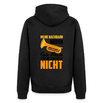 Trumpet Meine Neighbours Hörern Musik Trumpeter - Unisex Premium Bio Zip Hoodie - Schwarz - Hinten - Nico (187cm)