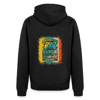 Nur Noch Eine Runde Dann Hör Ich Auf - Unisex Premium Bio Zip Hoodie - Schwarz - Hinten - Nico (187cm)