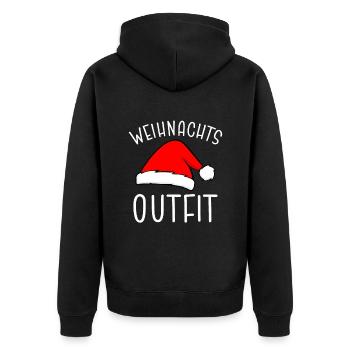 Viehnachts Outfit - Unisex Premium Bio Zip Hoodie - Schwarz - Hinten - Nico (187cm)
