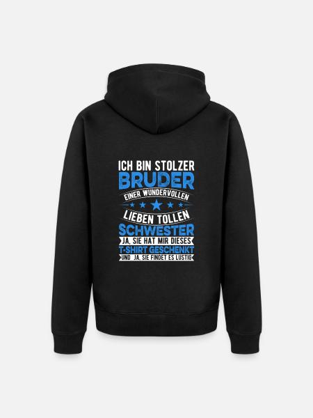 Bruder Und Schwester - Unisex Premium Bio Zip Hoodie - Schwarz