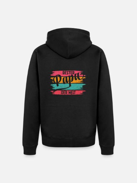 Bester Papa Der Welt - Unisex Premium Bio Zip Hoodie - Schwarz