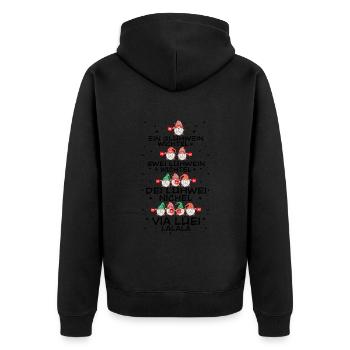 Glühwein shirt - Unisex Premium Bio Zip Hoodie - Schwarz - Hinten - Nico (187cm)