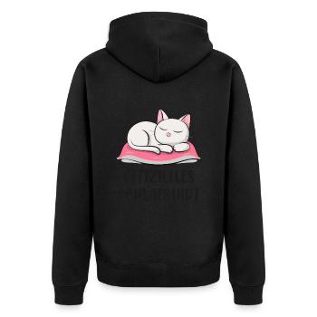 Offizielles Schlafshirt - Unisex Premium Bio Zip Hoodie - Schwarz - Hinten - Nico (187cm)
