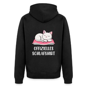Offizielles Schlafshirt - Unisex Premium Bio Zip Hoodie - Schwarz - Hinten - Nico (187cm)