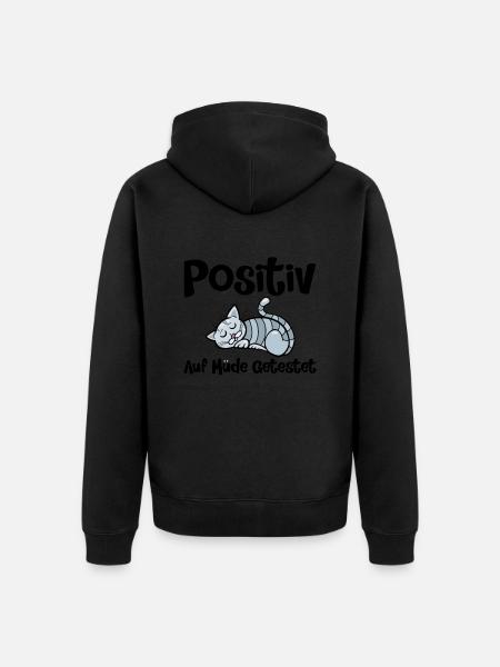 Positiv Auf Müde Getestet - Unisex Premium Bio Zip Hoodie - Schwarz