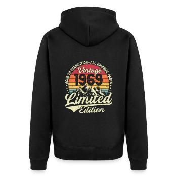 Cadeau D'anniversaire Vintage 1969 Édition Limitée - Veste à capuche bio Premium Unisexe - noir - Dos - Nico (187cm)