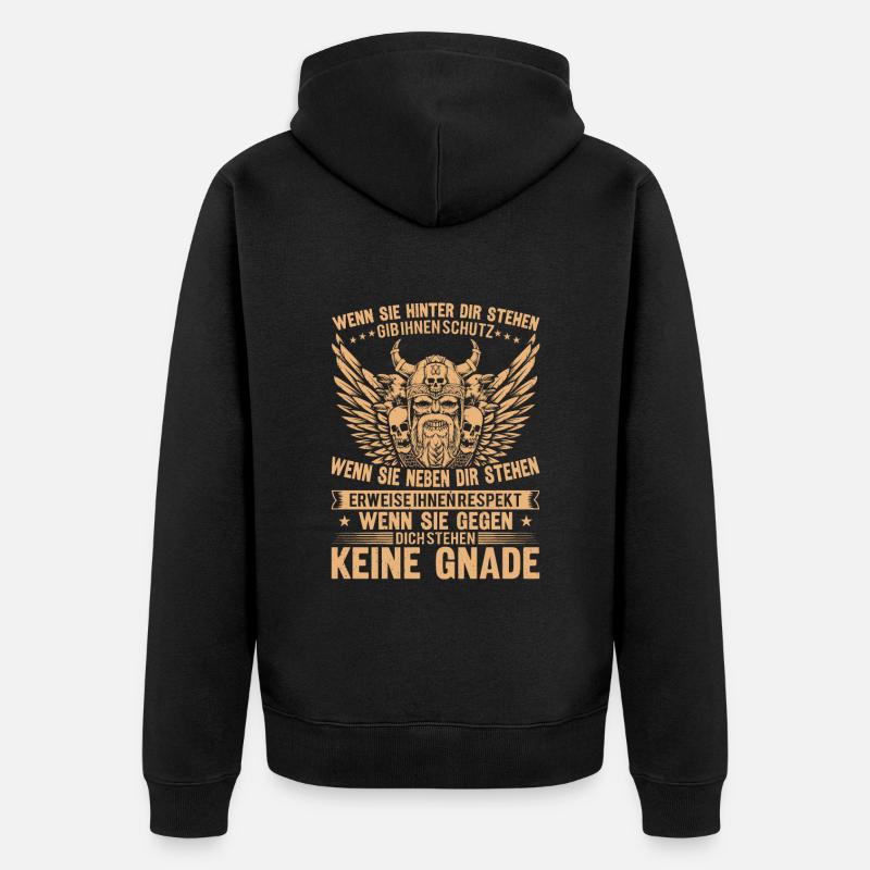 Wenn Sie Hinter Dir Stehen - Unisex Premium Bio Zip Hoodie - Schwarz