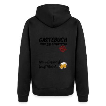 30th Birthday Man Woman 1991 Ladies Men 30 Years - Unisex Premium Bio Zip Hoodie - Schwarz - Hinten - Nico (187cm)