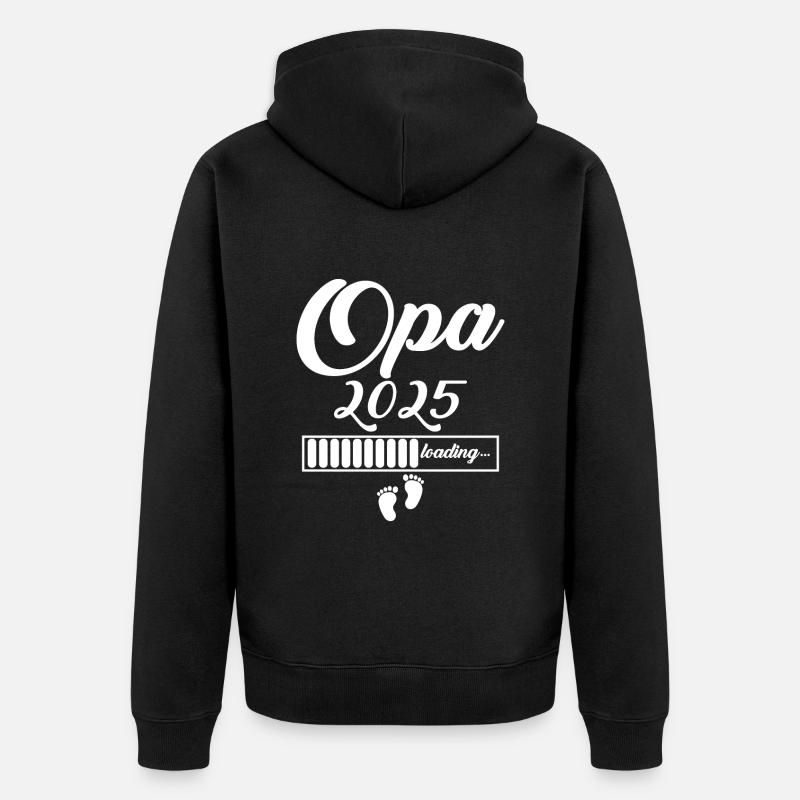 Opa 2025 - Unisex Premium Bio Zip Hoodie - Schwarz