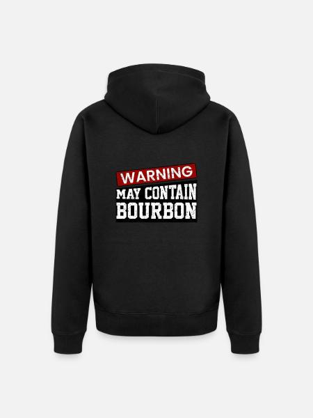 Warning May Contain Bourbon - Unisex Premium Organic Zip Hoodie - black