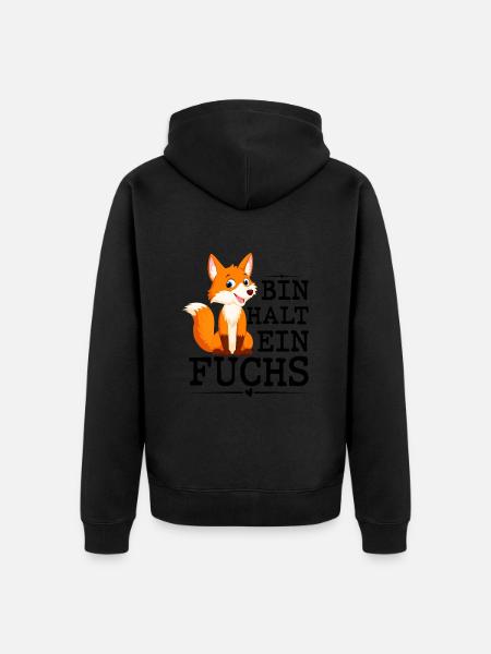 Bin Halt Ein Fuchs - Unisex Premium Bio Zip Hoodie - Schwarz