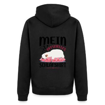 Mein Offizielles Schlafshirt - Unisex Premium Bio Zip Hoodie - Schwarz - Hinten - Nico (187cm)
