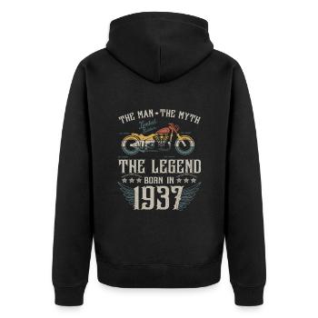 L'homme Le Mythe La Légende Né En 1937 Cadeau - Veste à capuche bio Premium Unisexe - noir - Dos - Nico (187cm)